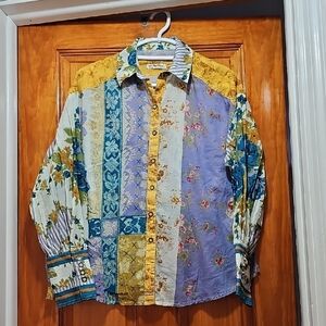Free People Patchwork Floral Women's Shirt
